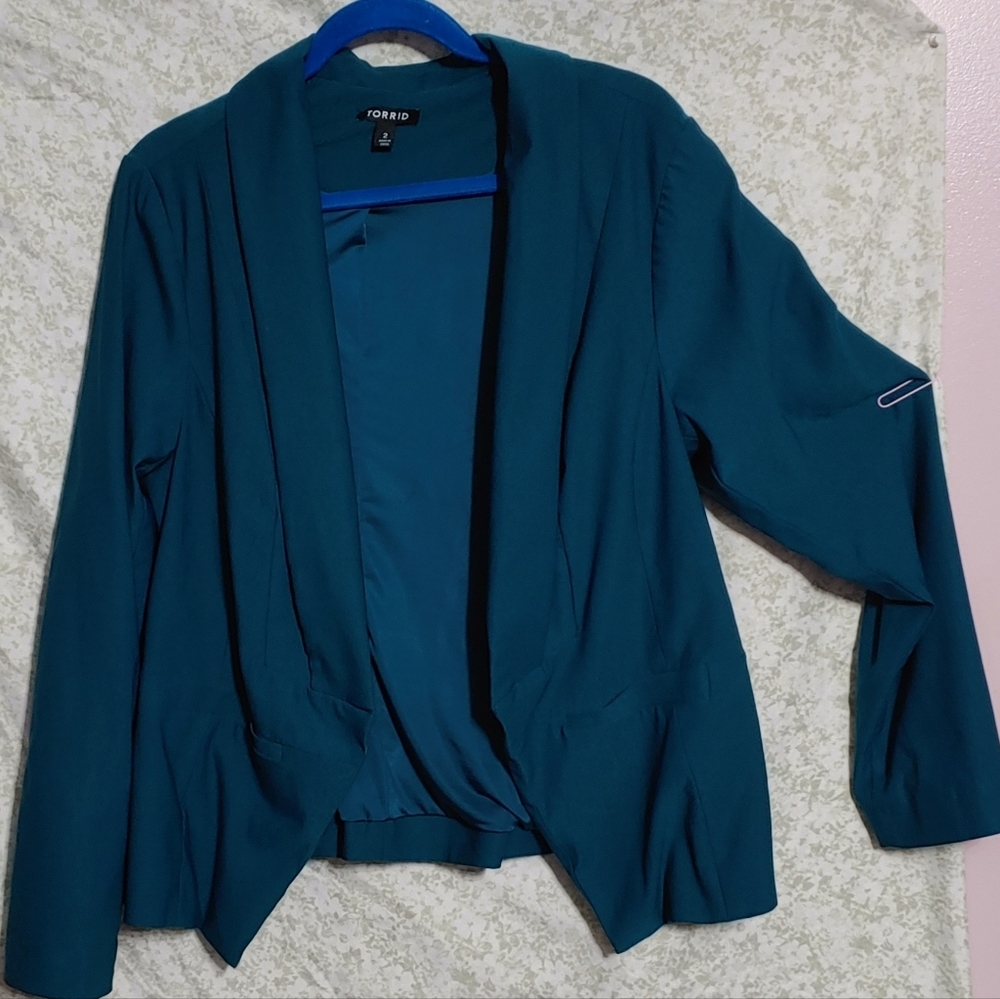 NWOT TORRID Dark Teal Blazer Sz 2